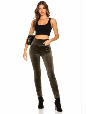 SPANX Velvet Leggings XS Dark Palm High Rise Luxe Soft Sculpting